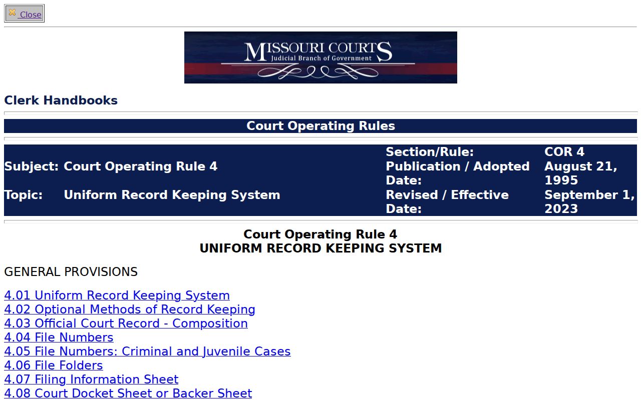 Knox criminal docket Court Operating Rule 4 source