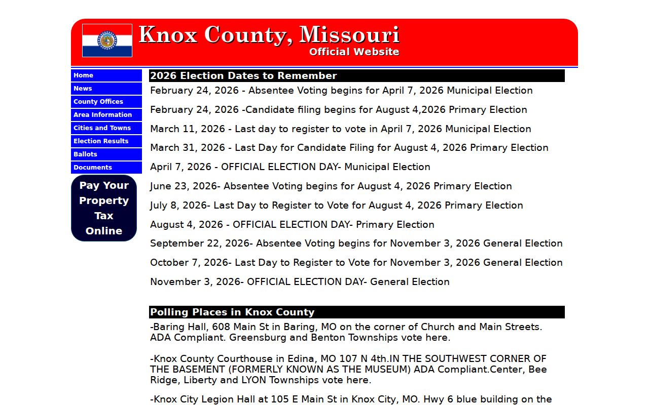 Knox County court docket civic access information