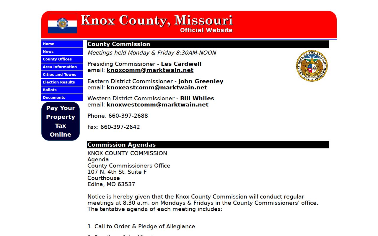 Knox County court docket Circuit Clerk office listing