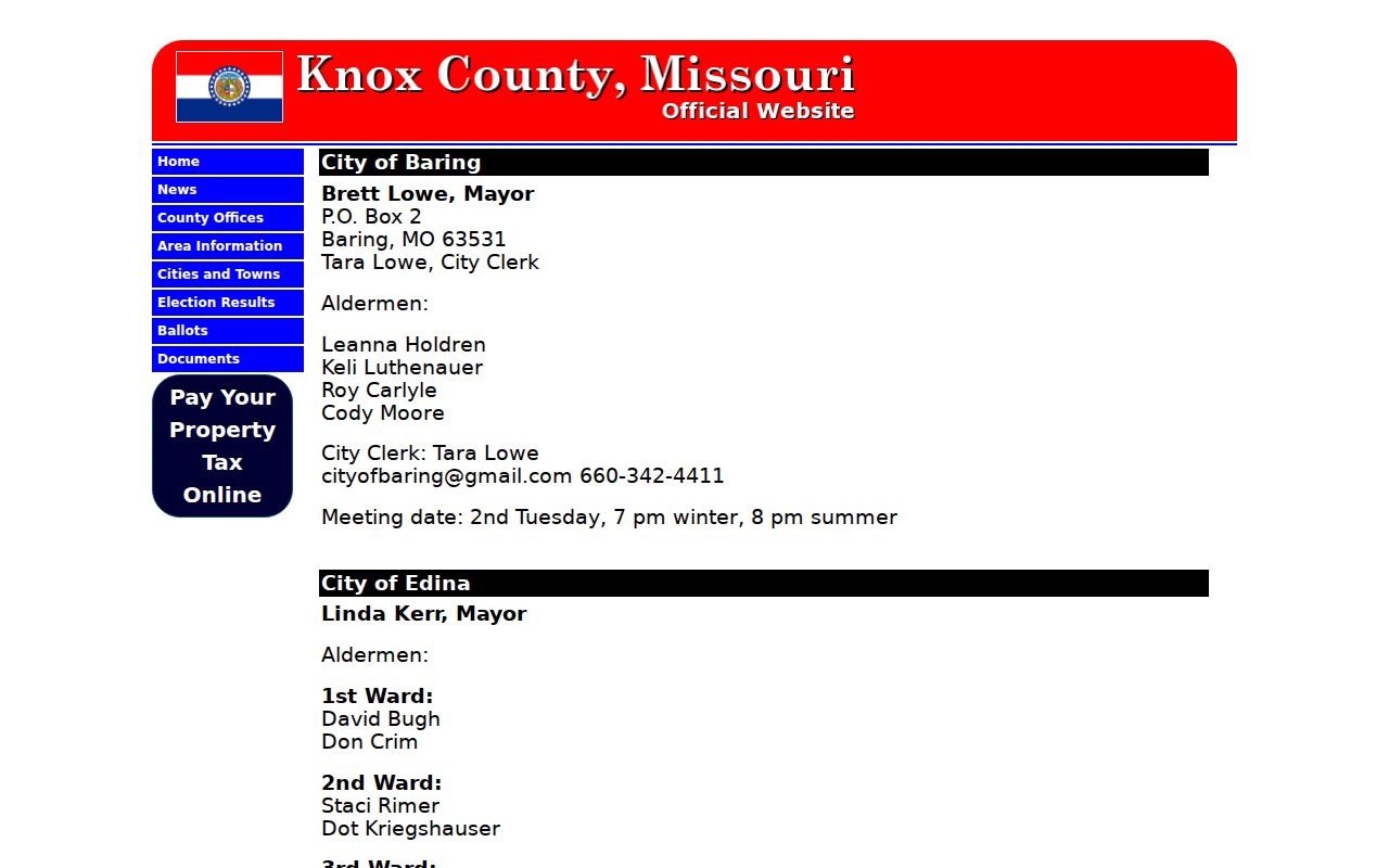 Knox County court docket municipal contact information